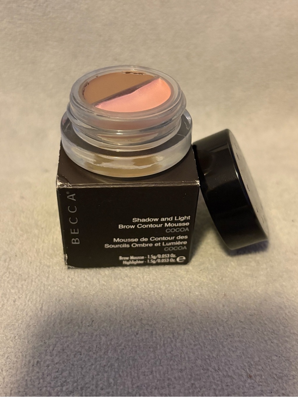 BECCA Dual-Tone Brow Contour Mousse & highlight shade “Cocoa” Brand New in Box!!